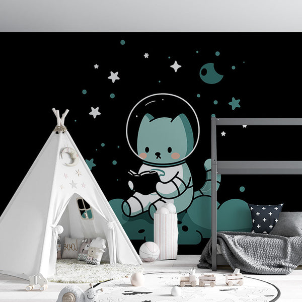 Astronaut Cat Wallpaper | Space Cat on a Starry Cloud
