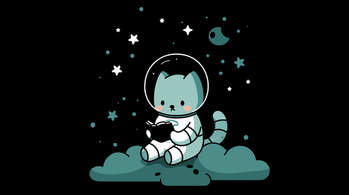 Astronaut Cat Wallpaper | Space Cat on a Starry Cloud