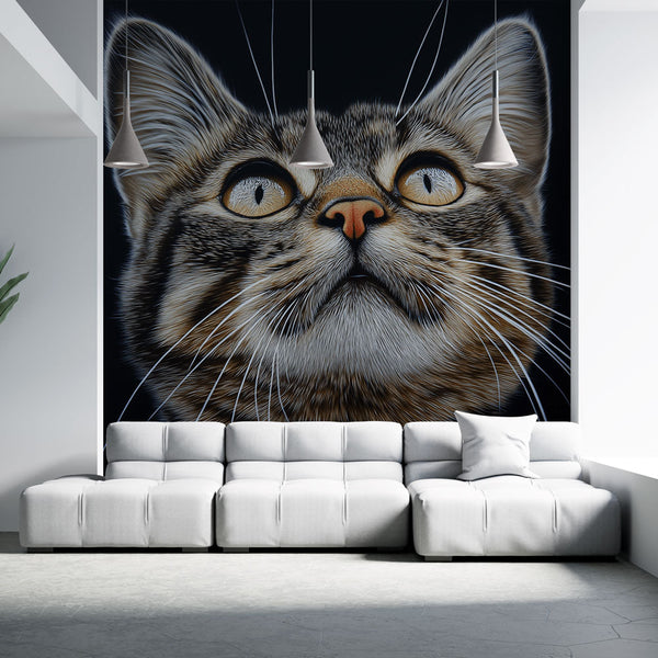 Cat Wallpaper | Realistic Portrait Captivating Eyes Mural