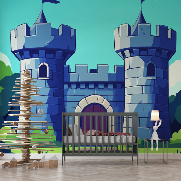 Animated Castle Wallpaper | Stylised Stronghold in Verdant Forest