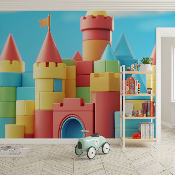 Colourful Brick Castle Wallpaper | Imaginative Building-Block
