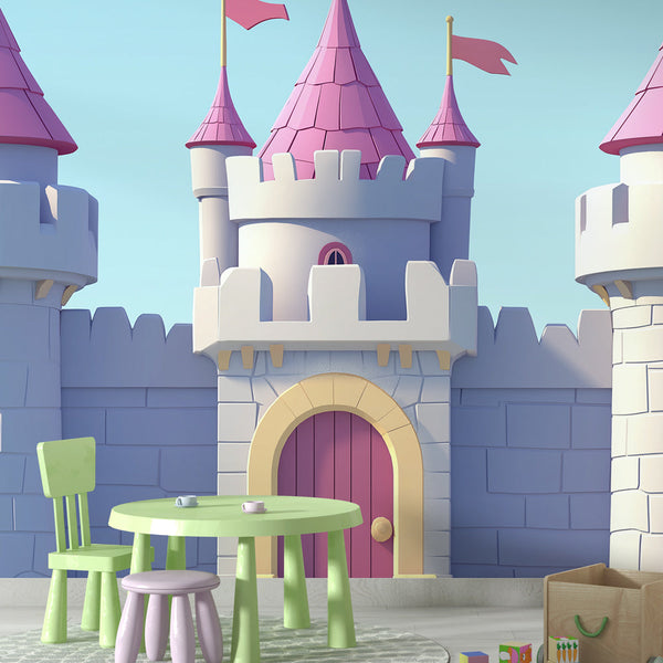 Fairytale Castle Wallpaper | Colourful Towers & Romantic Banners
