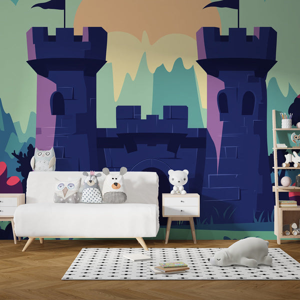 Mystic Fairytale Castle Wallpaper | Vivid Towers in Lush Nature
