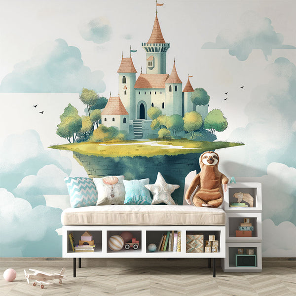 Floating Castle Wallpaper | Fairytale Clouds Mural