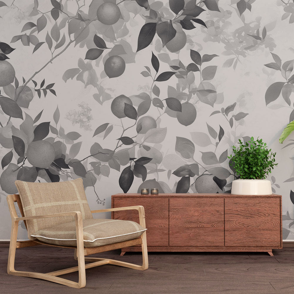Lemon Wallpaper | Summer Harvest Black and White
