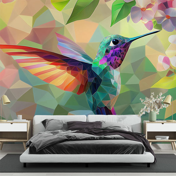 Hummingbird Wallpaper | Colorful Bird with Delicate Flowers