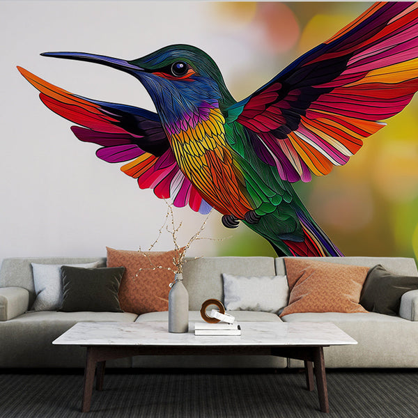 Hummingbird Wallpaper | Colorful Bird in Flight with Vibrant Feathers