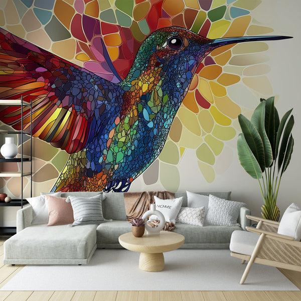 Hummingbird Wallpaper | Colorful Bird on Abstract Background
