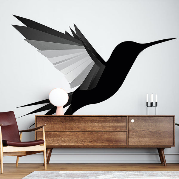 Hummingbird Wallpaper | Minimalist Black and White Design