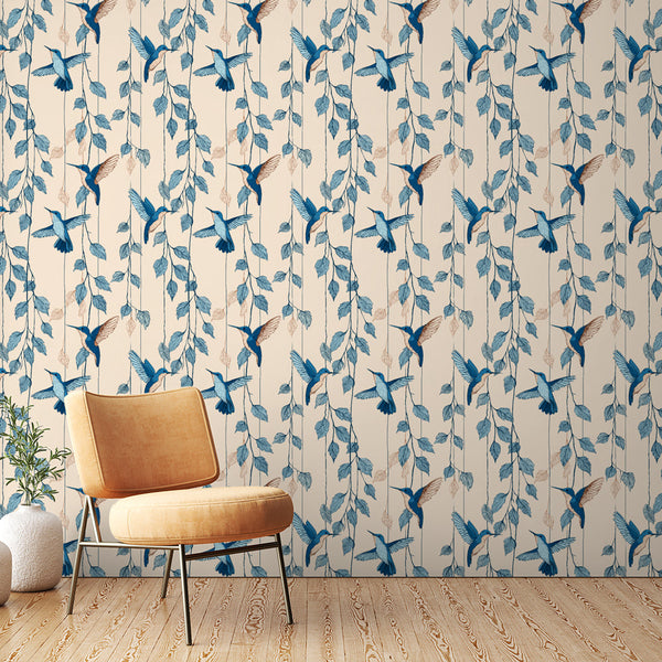 Hummingbird Wallpaper | Hummingbirds Among Green Foliage