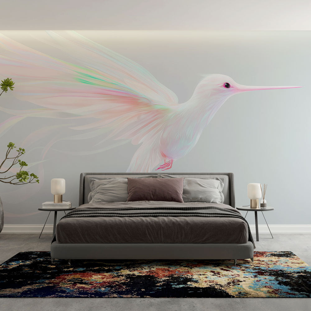 Hummingbird Wallpaper | Bird with Translucent Pastel Feathers