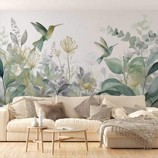 Hummingbird Wallpaper | Spring Birds and Delicate Foliage
