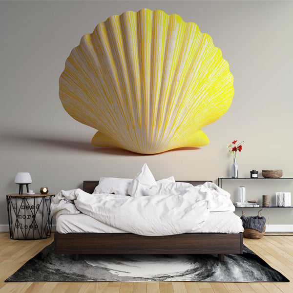 Yellow Seashell Wallpaper | Sun-Kissed Elegant Wall Mural