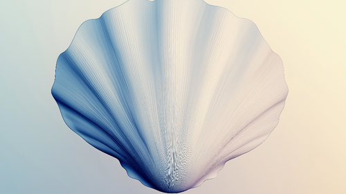 Abstract Blue Shell Wallpaper | Modern Coastal Wall Mural