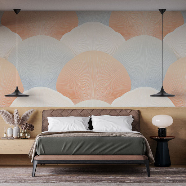 Pastel Shell Wallpaper | Soft Wall Mural Design