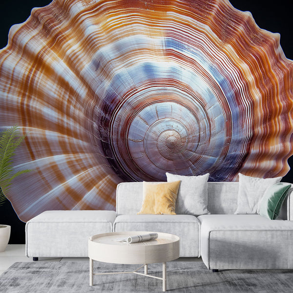 Spiral Shell Wallpaper | Rose Cream Natural Pattern Wall Mural
