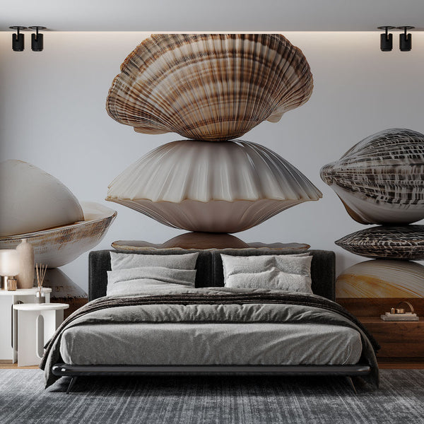 Stacked Shells Wallpaper | Decorative Collection Wall Mural