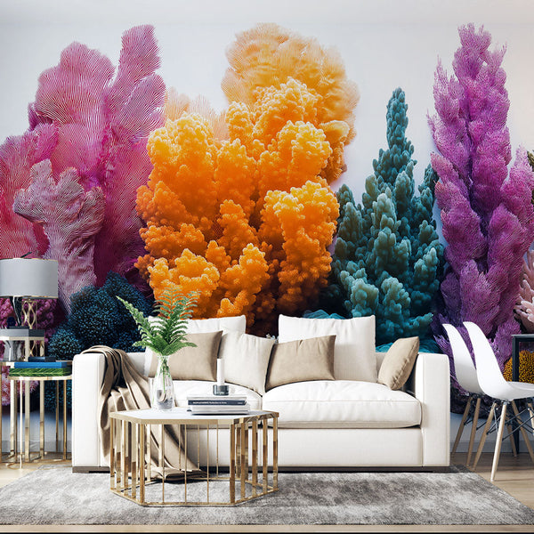 Multicolor coral wallpaper | Vibrant underwater world wall mural
