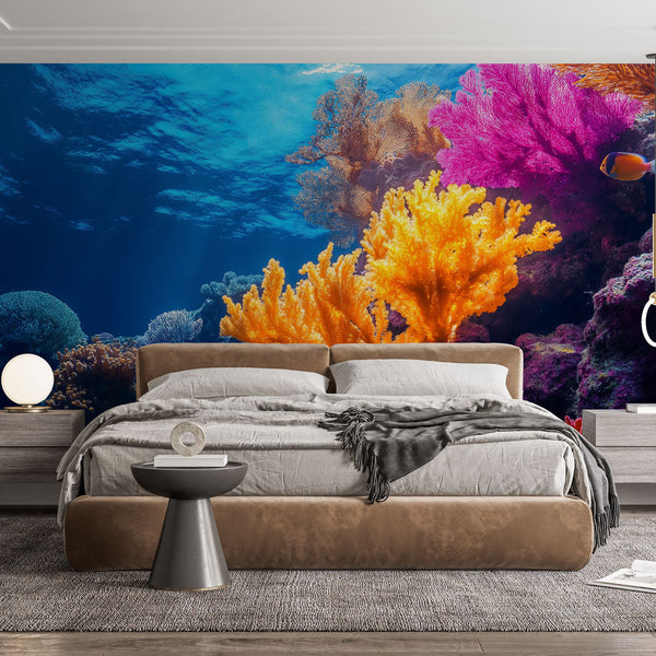 Coral wallpaper | Vibrant underwater ecosystem wall mural