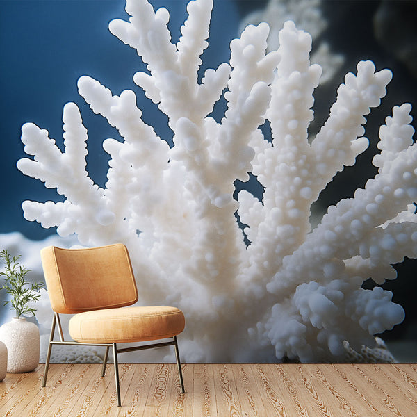 Coral Wallpaper | Elegant White Underwater Wall Mural