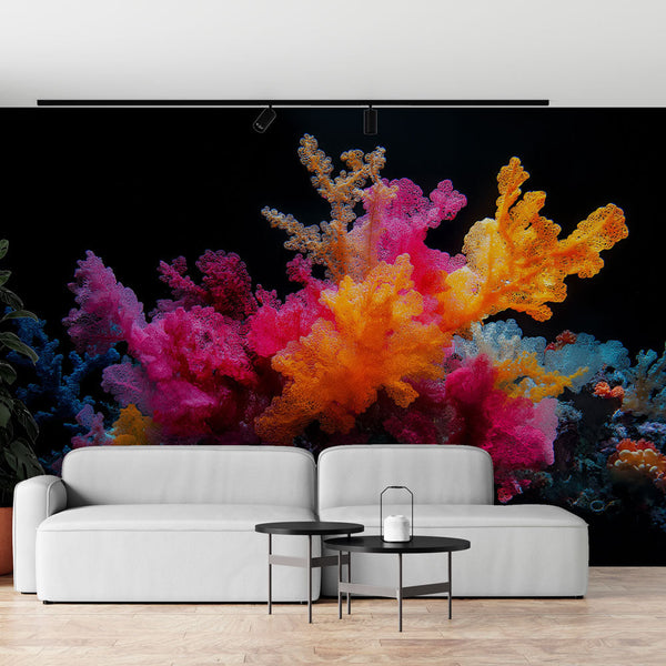 Coral wallpaper | Vibrant multicolor underwater wall mural