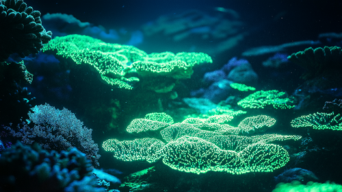 Bioluminescent Coral Wallpaper | Marine Wall Mural
