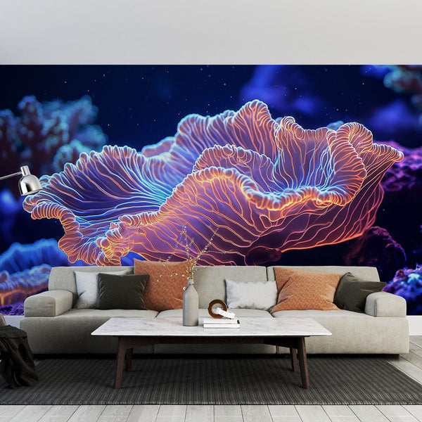 Coral Wallpaper | Luminous Underwater Reef in Bold Colours
