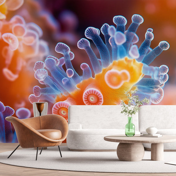 Macro Coral Wallpaper | Vibrant Wall Mural