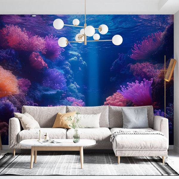 Tropical Coral Wallpaper | Pink Reef Wall Mural
