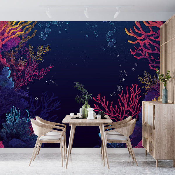 Underwater Universe Wallpaper | Coral Bubble Wall Mural