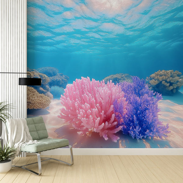 Underwater coral wallpaper | Vibrant oceanic landscape mural