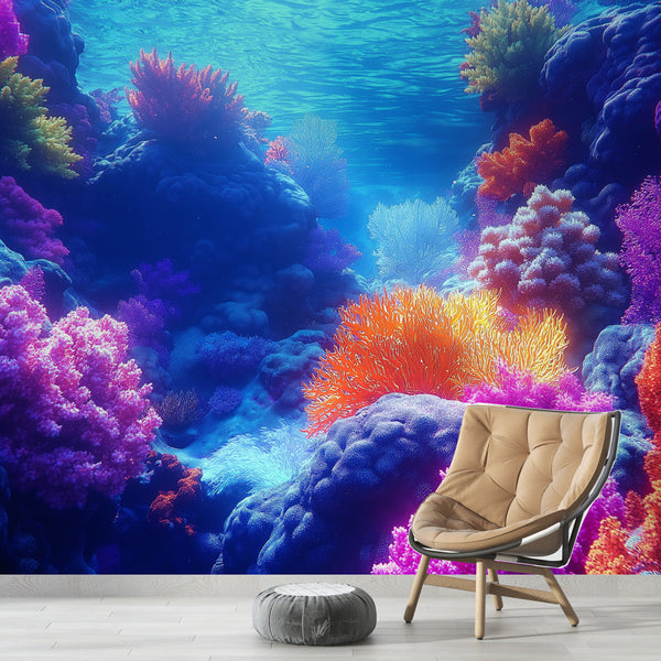 Vibrant Underwater Coral Wallpaper | Wall Mural
