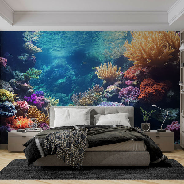 Coral wallpaper | Vibrant radiant underwater world wall mural