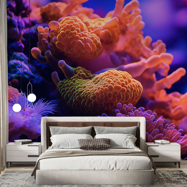Coral wallpaper | Vibrant underwater universe wall mural design