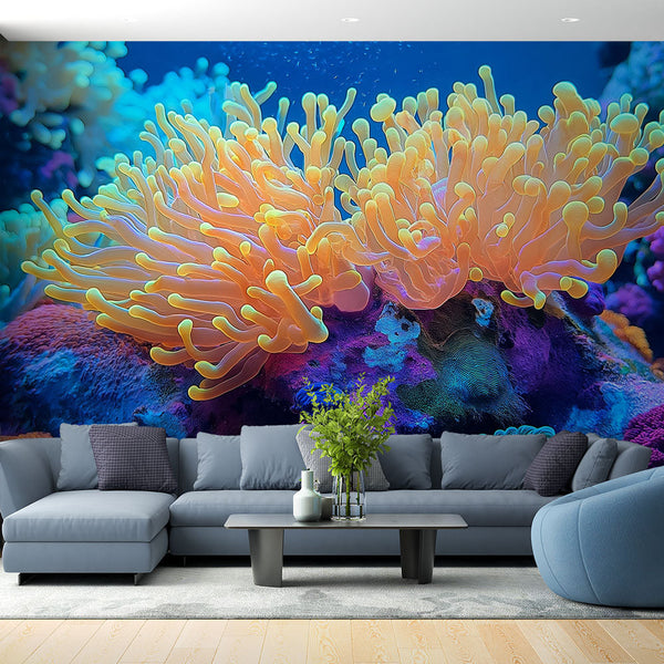 Coral Wallpaper | Vibrant Multicolour Sea Anemones