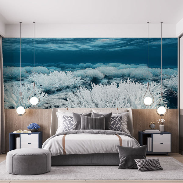 White Coral Wallpaper | Serene Underwater Reef Wall Mural