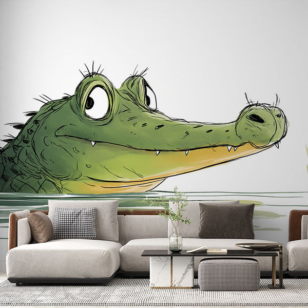Crocodile Wallpaper | Fun Crocodile Emerging From Water