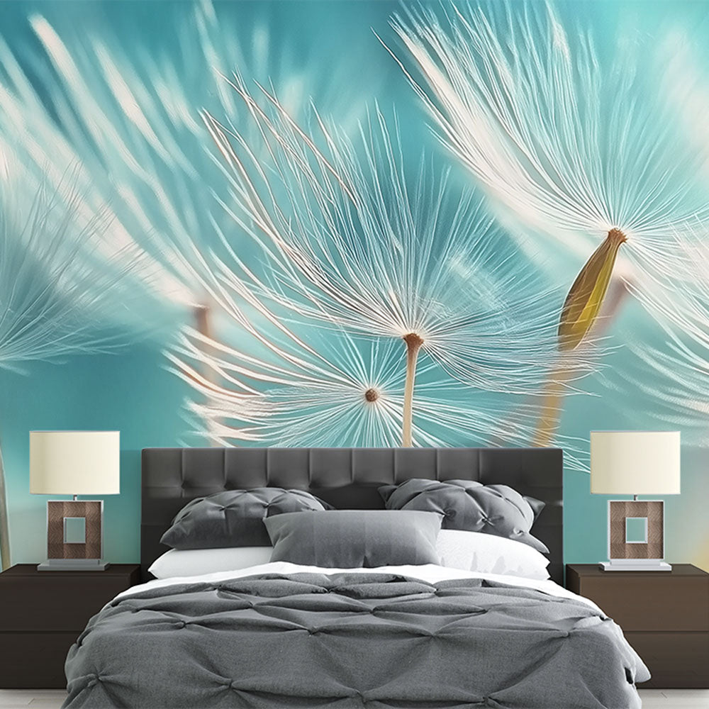 Floating Dandelion Wallpaper | Serene Wall Mural