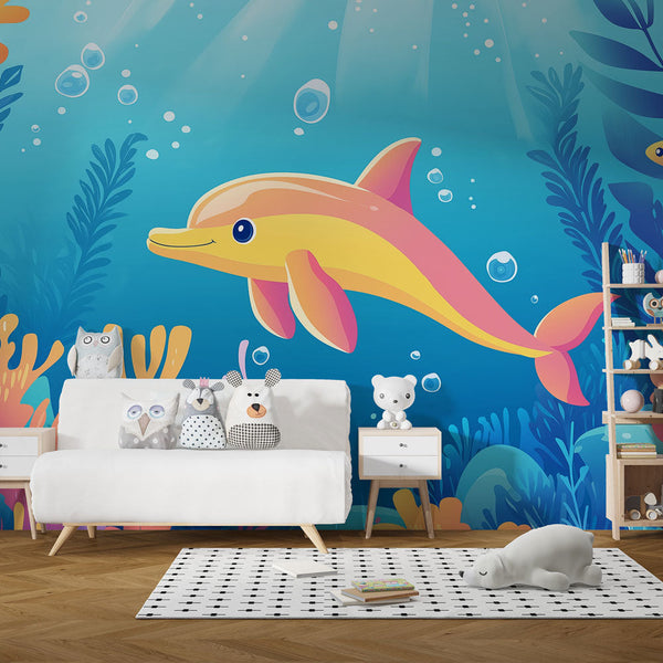 Dolphin Wallpaper | Colorful Dolphin in Vibrant Sea World
