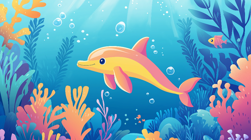 Dolphin Wallpaper | Colorful Dolphin in Vibrant Sea World
