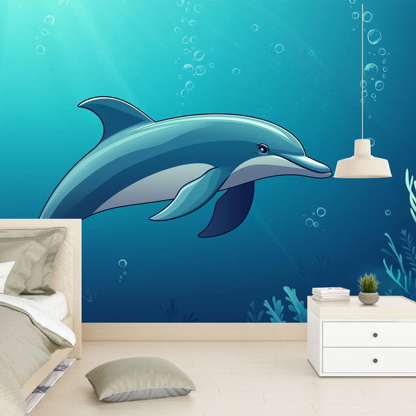 Dolphin Wallpaper | Dolphin in Soothing Blue Ocean