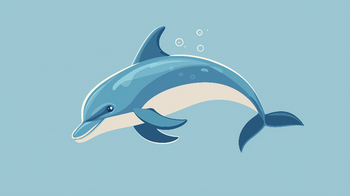 Dolphin Wallpaper | Joyful Dolphin in Blue Tones