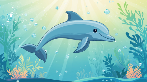 Dolphin Wallpaper | Adorable Dolphin on Marine Floor