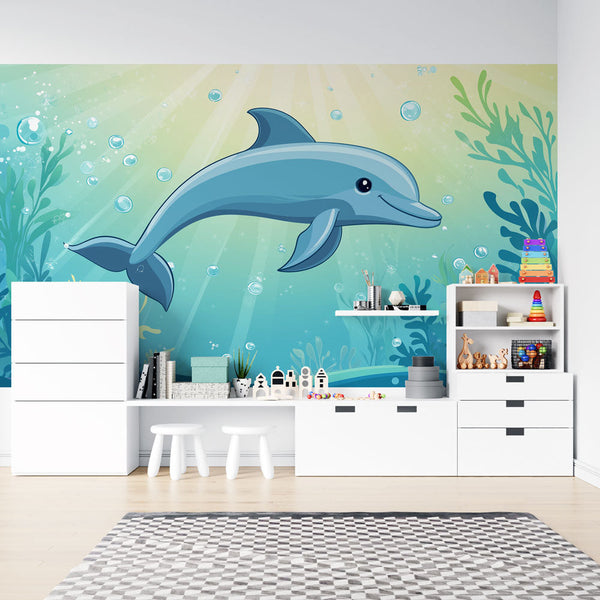 Dolphin Wallpaper | Adorable Dolphin on Marine Floor