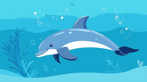 Dolphin Wallpaper | Stylized Dolphin in Turquoise Waters