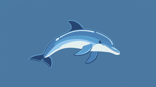 Dolphin Wallpaper | Stylized Dolphin on Azure Backdrop