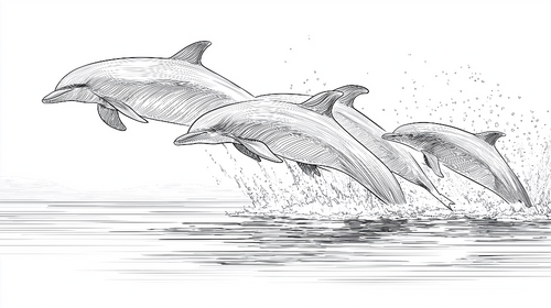 Dolphin Wallpaper | Stylized Dolphins Leaping Above the Water