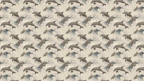Dolphin Wallpaper | Playful Waves Coastal Wall Mural