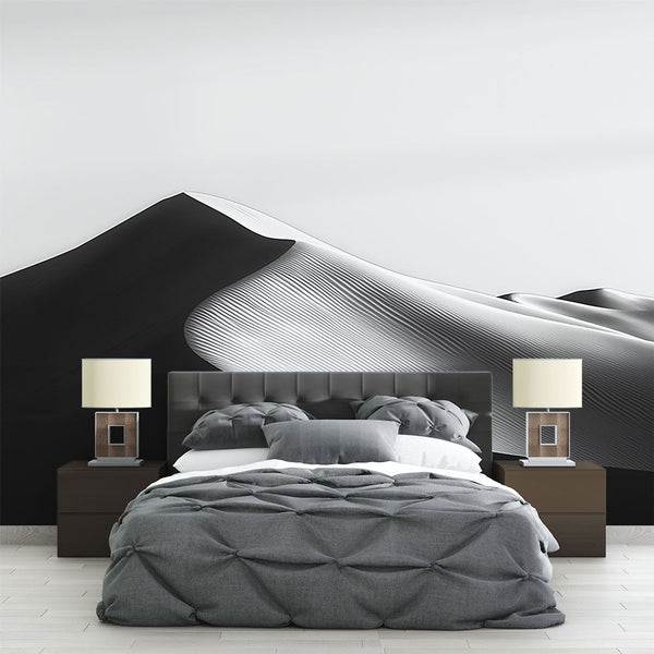 Designer Wallpaper - Dunes Stylisées En Black and White