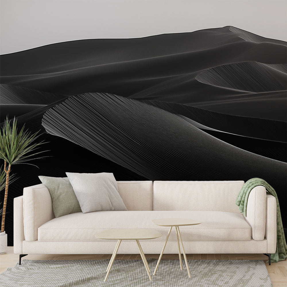 Designer Wallpaper - Textures De Dunes En Black and White